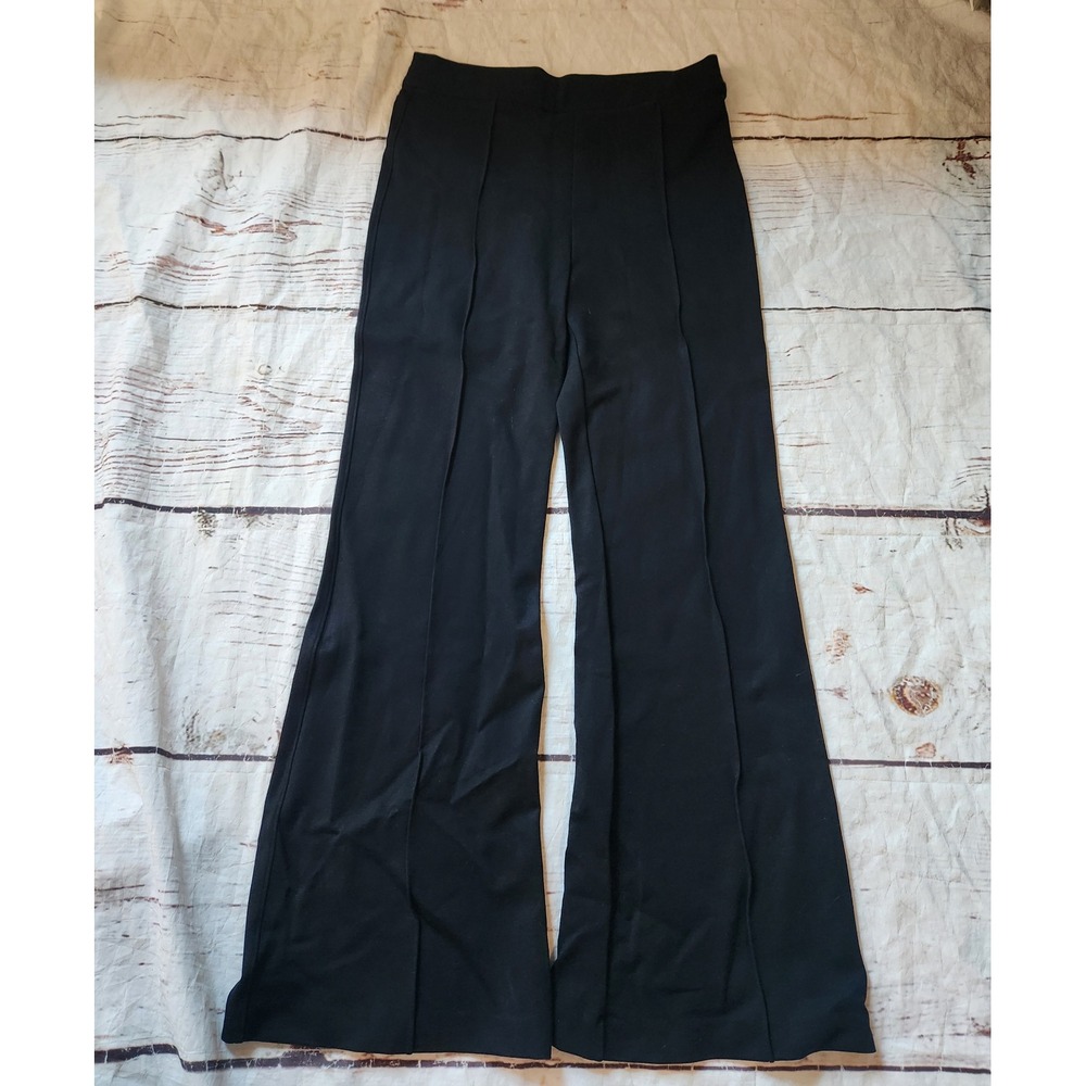 Spanx Perfect Pant High Rise Flare Black Pintuck Ponte Trousers XL - Picture 2 of 6
